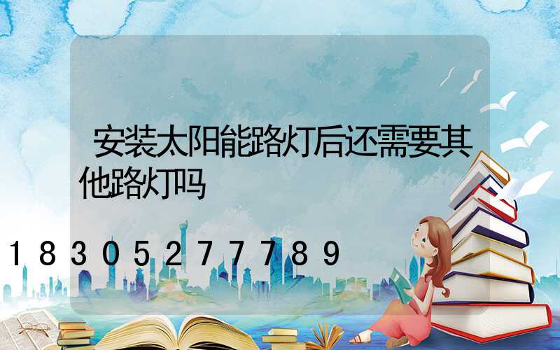 安装太阳能路灯后还需要其他路灯吗