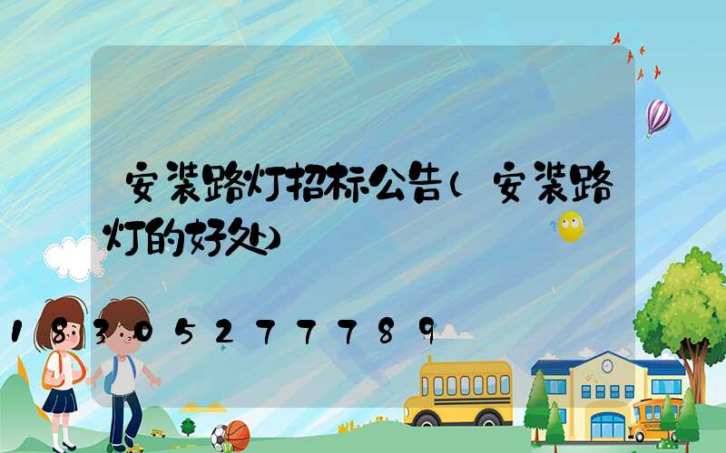 安装路灯招标公告(安装路灯的好处)