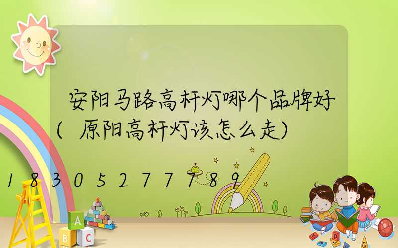 安阳马路高杆灯哪个品牌好(原阳高杆灯该怎么走)