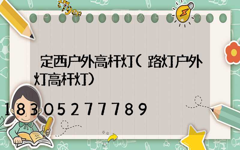 定西户外高杆灯(路灯户外灯高杆灯)