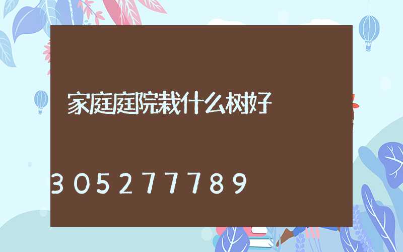 家庭庭院栽什么树好