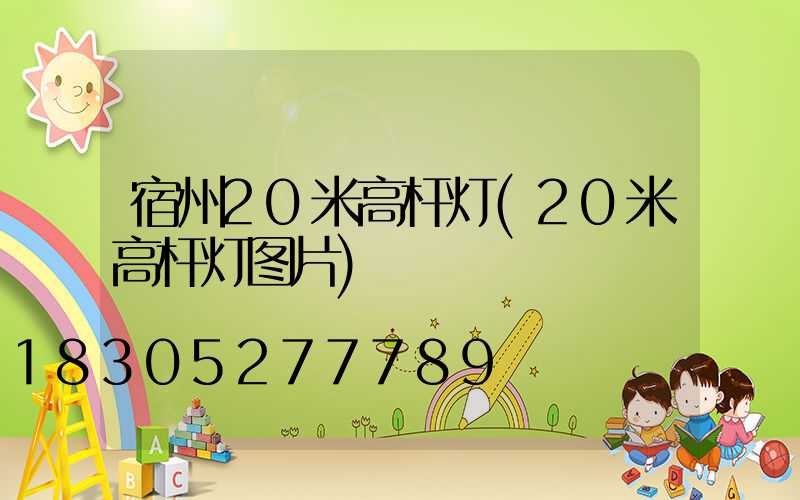 宿州20米高杆灯(20米高杆灯图片)