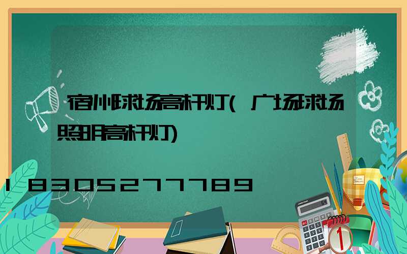 宿州球场高杆灯(广场球场照明高杆灯)
