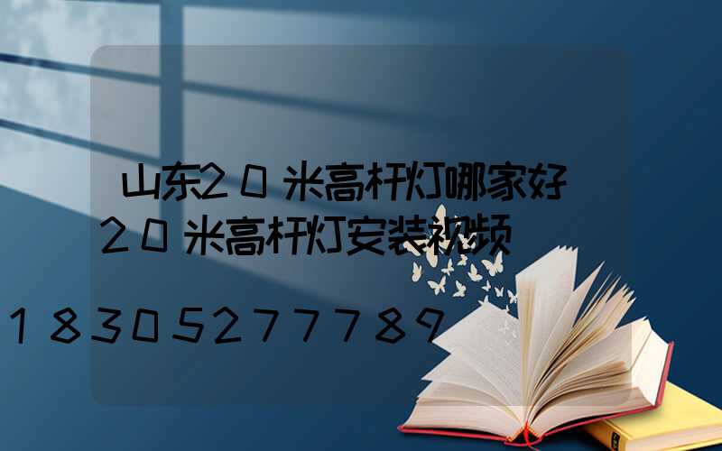 山东20米高杆灯哪家好(20米高杆灯安装视频)