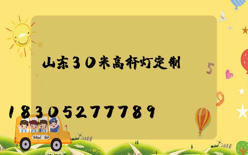 山东30米高杆灯定制