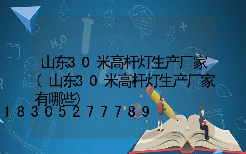 山东30米高杆灯生产厂家(山东30米高杆灯生产厂家有哪些)