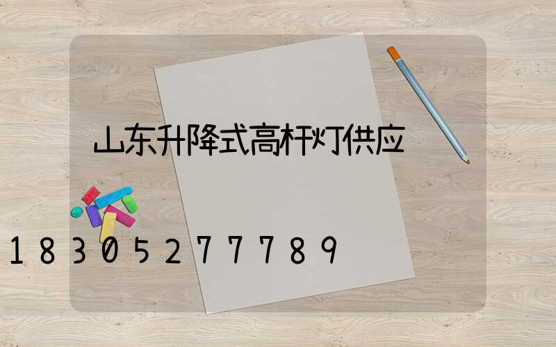 山东升降式高杆灯供应