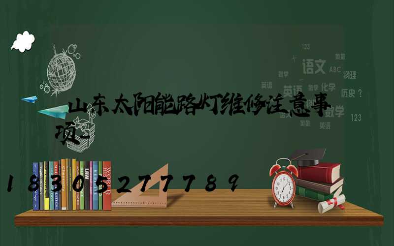 山东太阳能路灯维修注意事项-