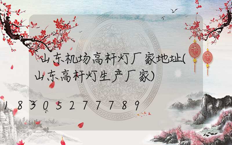 山东机场高杆灯厂家地址(山东高杆灯生产厂家)