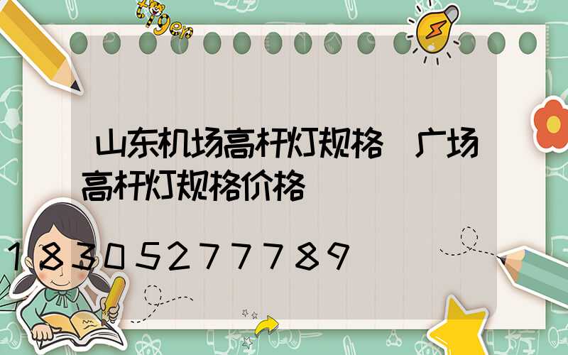 山东机场高杆灯规格(广场高杆灯规格价格)