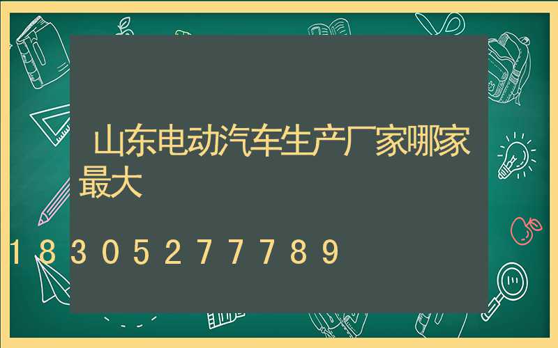 山东电动汽车生产厂家哪家最大