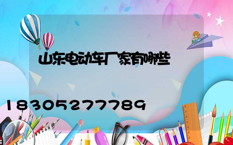 山东电动车厂家有哪些