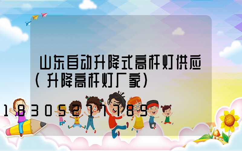 山东自动升降式高杆灯供应(升降高杆灯厂家)