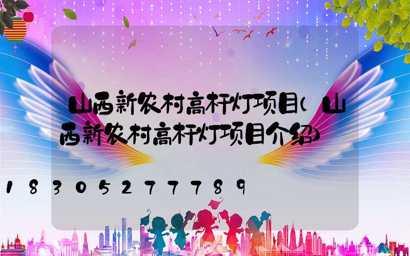 山西新农村高杆灯项目(山西新农村高杆灯项目介绍)