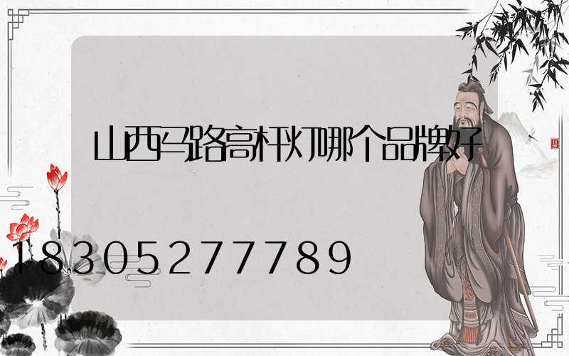 山西马路高杆灯哪个品牌好