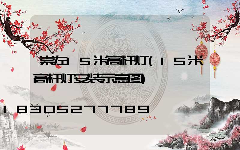 崇左15米高杆灯(15米高杆灯安装示意图)