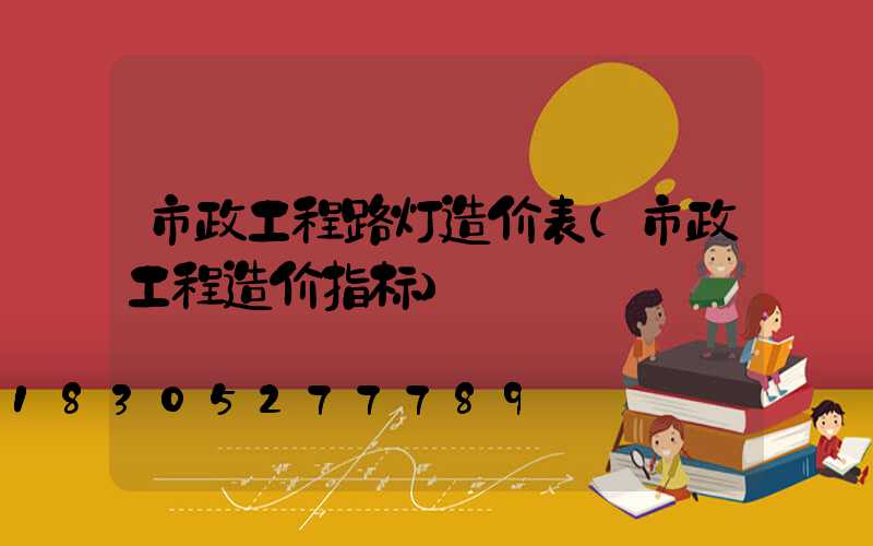 市政工程路灯造价表(市政工程造价指标)