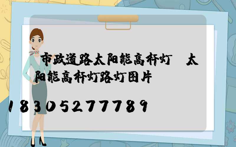 市政道路太阳能高杆灯(太阳能高杆灯路灯图片)