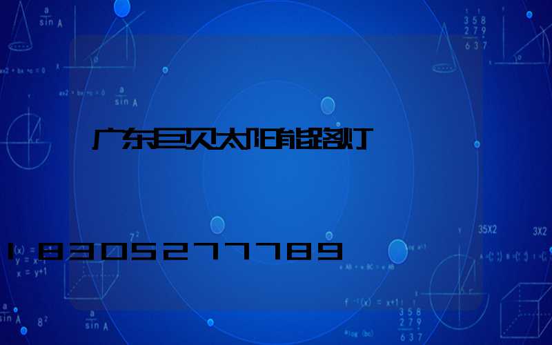 广东巨贝太阳能路灯