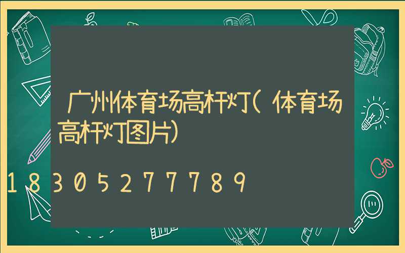 广州体育场高杆灯(体育场高杆灯图片)