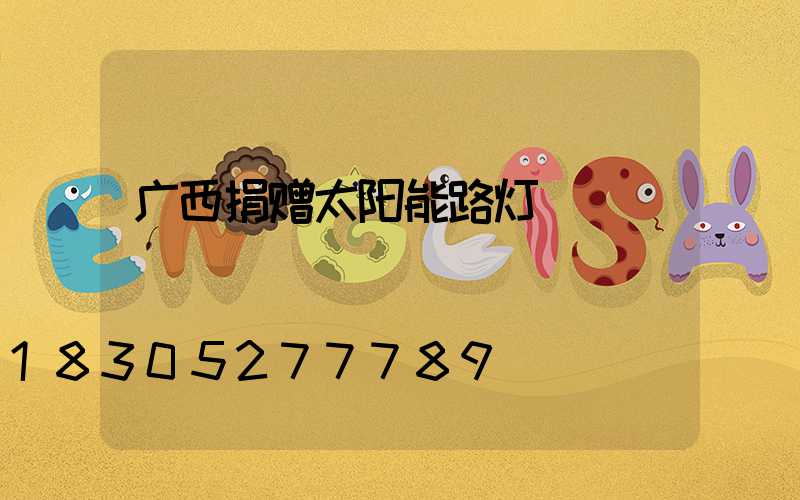 广西捐赠太阳能路灯