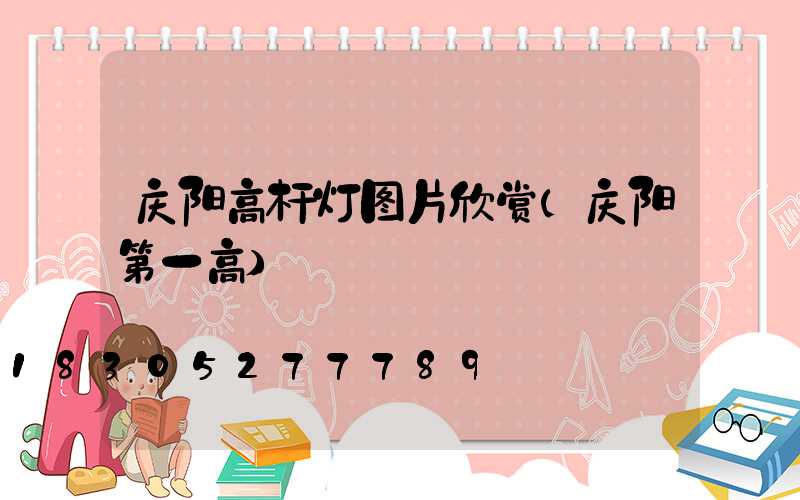 庆阳高杆灯图片欣赏(庆阳第一高)