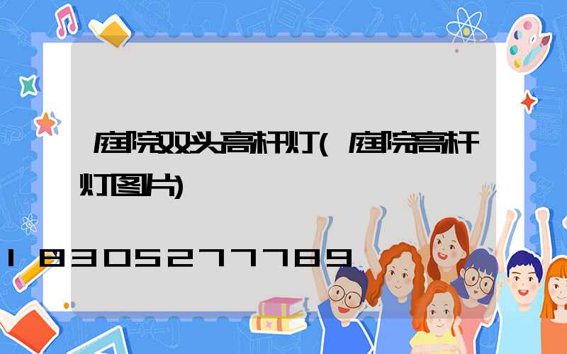 庭院双头高杆灯(庭院高杆灯图片)