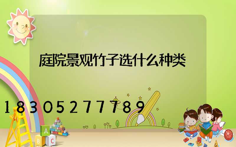 庭院景观竹子选什么种类