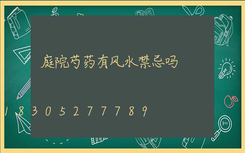 庭院芍药有风水禁忌吗