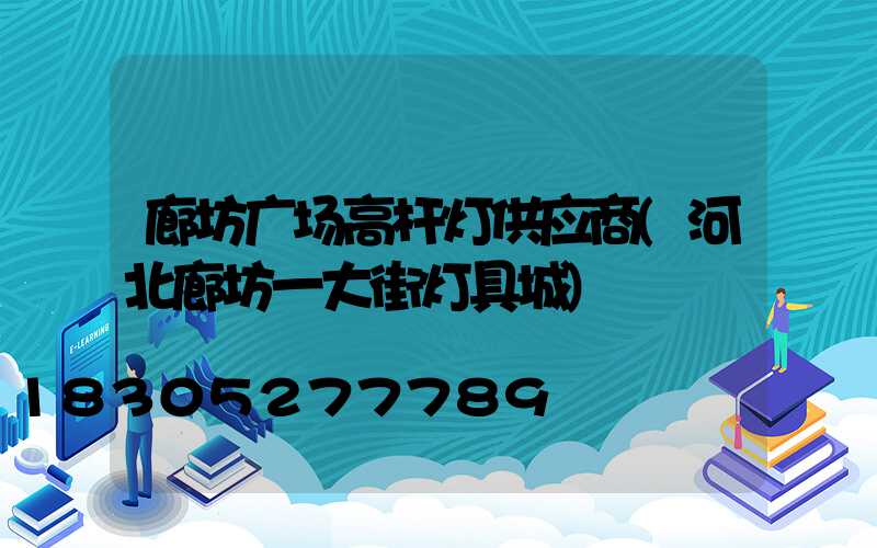 廊坊广场高杆灯供应商(河北廊坊一大街灯具城)