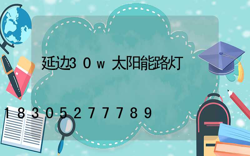 延边30w太阳能路灯