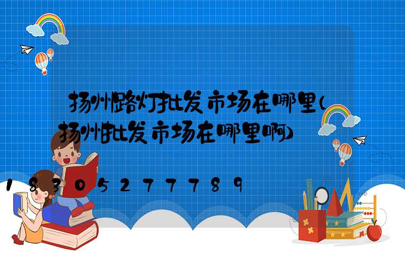 扬州路灯批发市场在哪里(扬州批发市场在哪里啊)