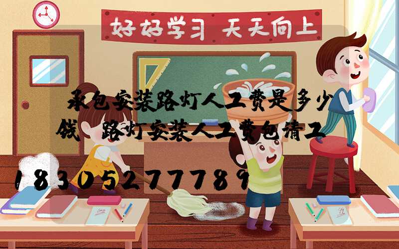 承包安装路灯人工费是多少钱(路灯安装人工费包清工)