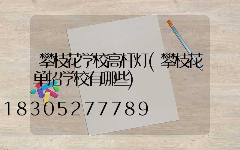 攀枝花学校高杆灯(攀枝花单招学校有哪些)