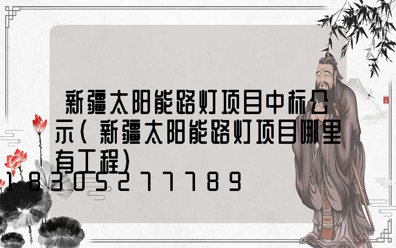 新疆太阳能路灯项目中标公示(新疆太阳能路灯项目哪里有工程)