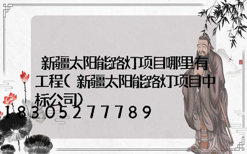 新疆太阳能路灯项目哪里有工程(新疆太阳能路灯项目中标公司)