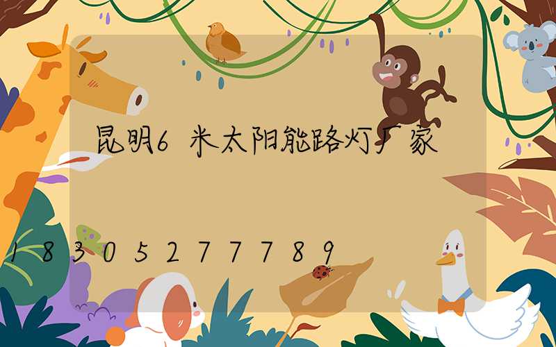 昆明6米太阳能路灯厂家