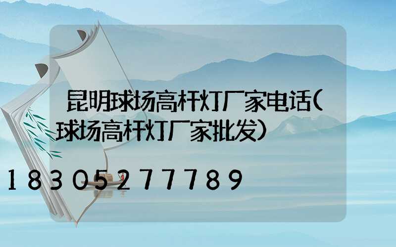 昆明球场高杆灯厂家电话(球场高杆灯厂家批发)