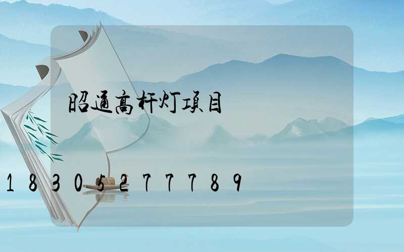 昭通高杆灯项目
