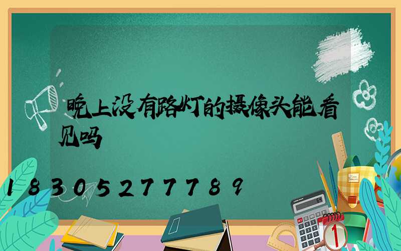 晚上没有路灯的摄像头能看见吗