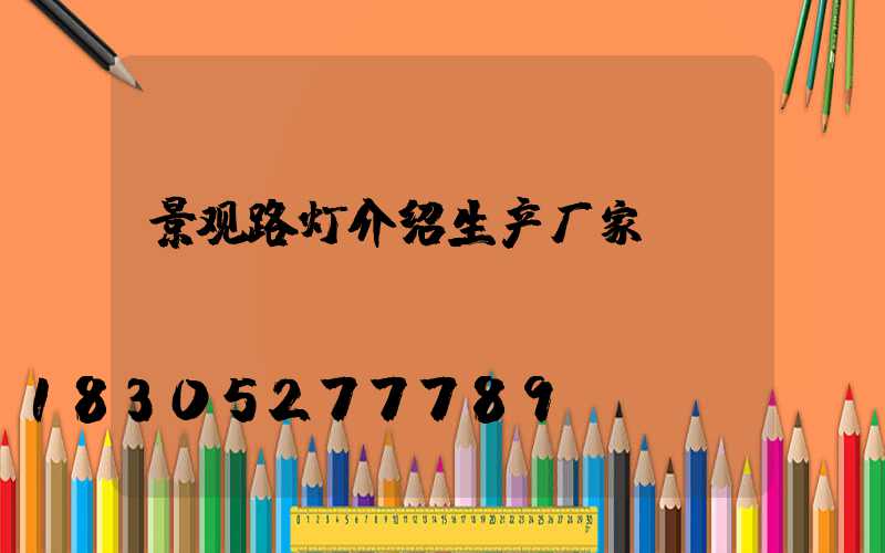 景观路灯介绍生产厂家