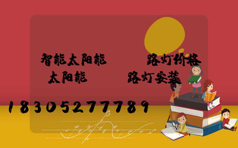 智能太阳能led路灯价格(太阳能LED路灯安装)
