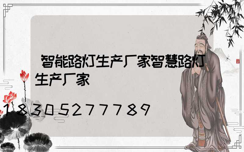 智能路灯生产厂家智慧路灯生产厂家