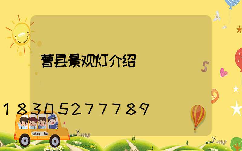 曹县景观灯介绍
