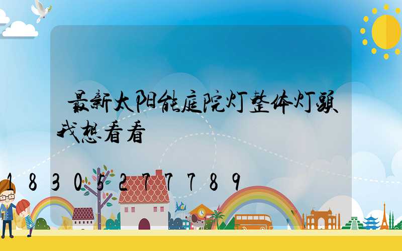 最新太阳能庭院灯整体灯头我想看看