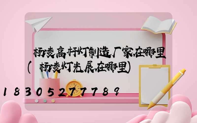 杨凌高杆灯制造厂家在哪里(杨凌灯光展在哪里)