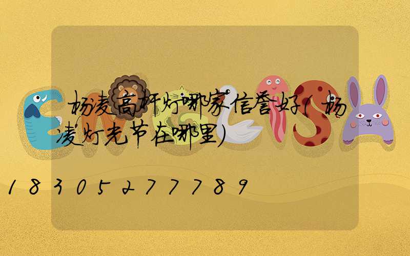 杨凌高杆灯哪家信誉好(杨凌灯光节在哪里)