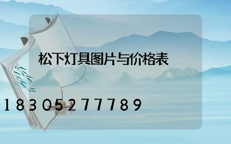 松下灯具图片与价格表