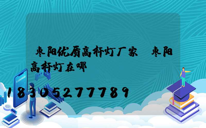枣阳优质高杆灯厂家(枣阳高杆灯在哪)