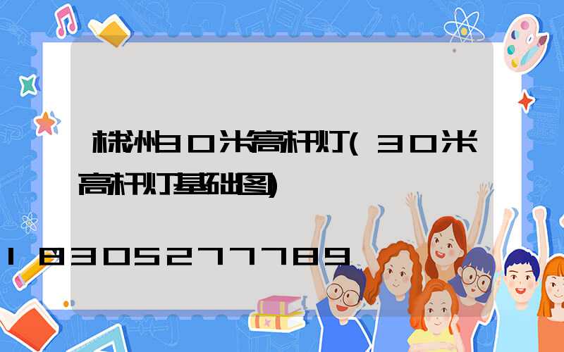 株洲30米高杆灯(30米高杆灯基础图)